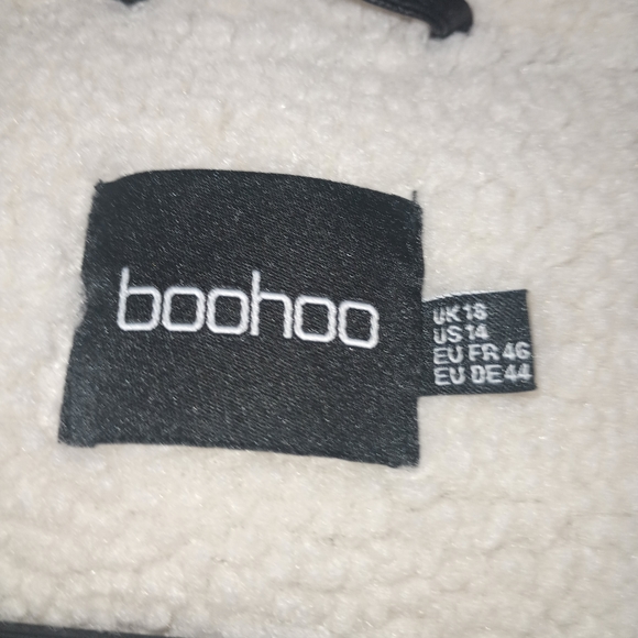 Plus Faux Leather Lined Oversized Aviator Jacket - Picture 4 of 4